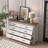 Commode double 8 tiroirs avec panneau supérieur brun rustique Astred