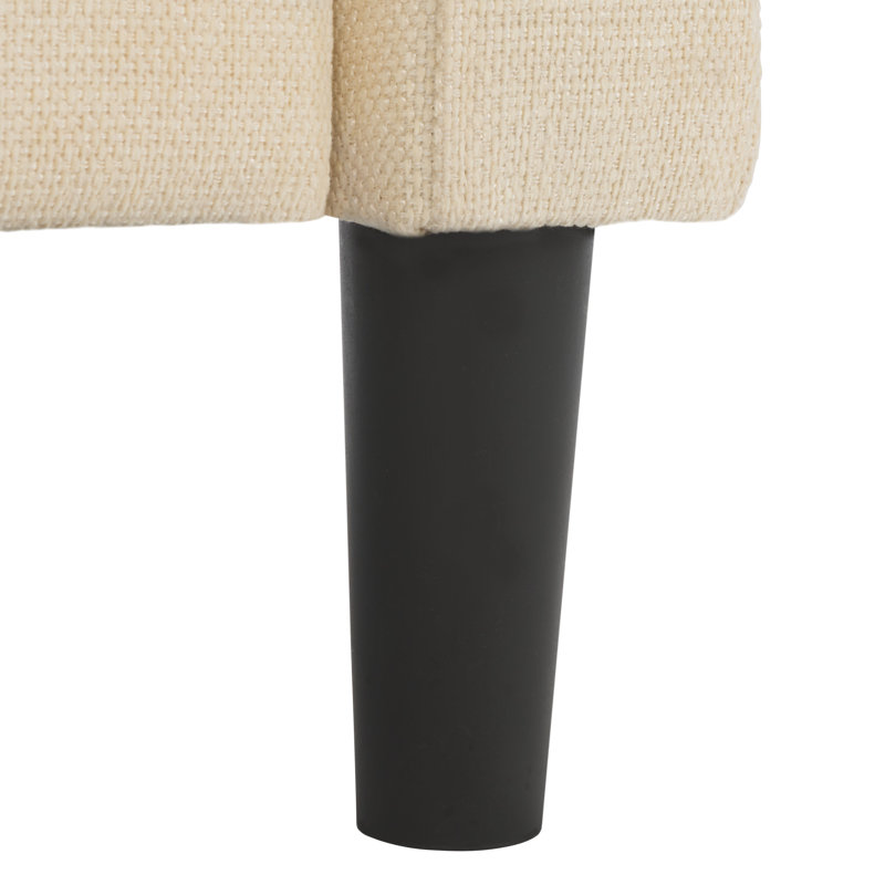 Fauteuil capitonné large Heuton 32,4 po, Crème