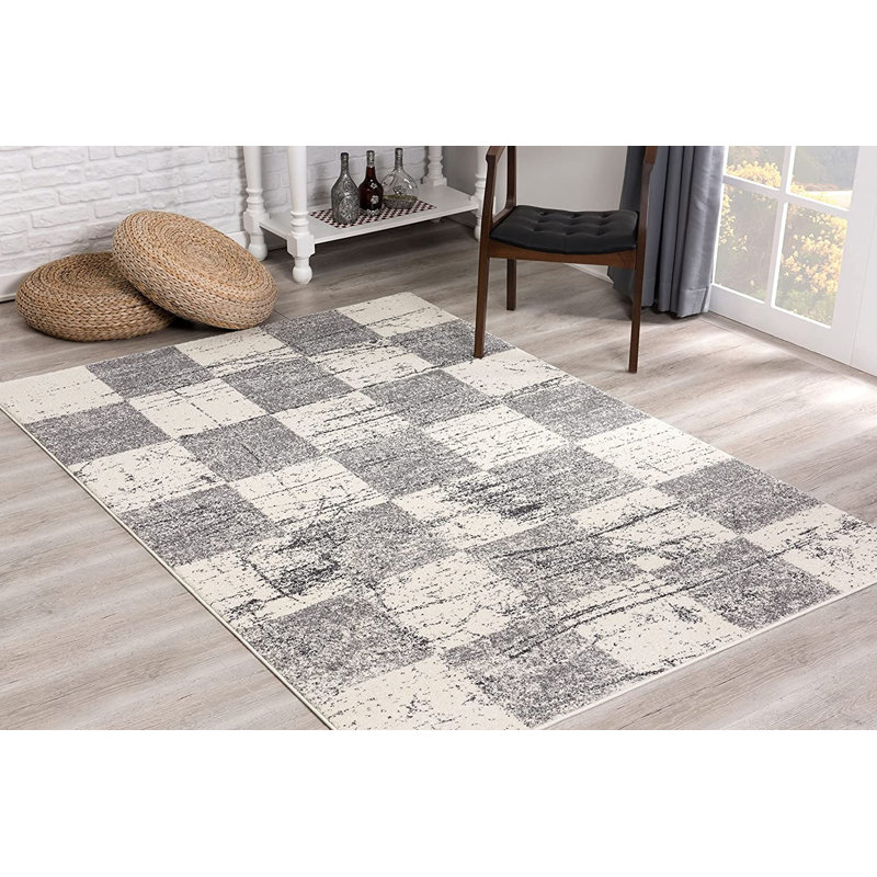 Tapis moderne de la collection Ahjanay, Rectangle 4 pi x 6 pi