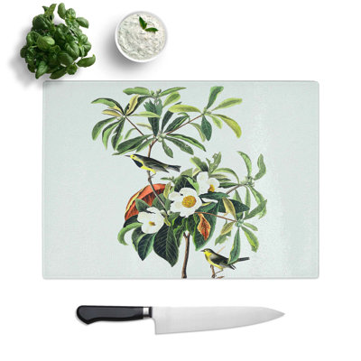 Tempered Glass Bachmans Warbler Birds Chopping Board