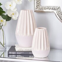 Contemporary White Ceramic Unique Honeycomb Shaped Table Vase Flower Holder