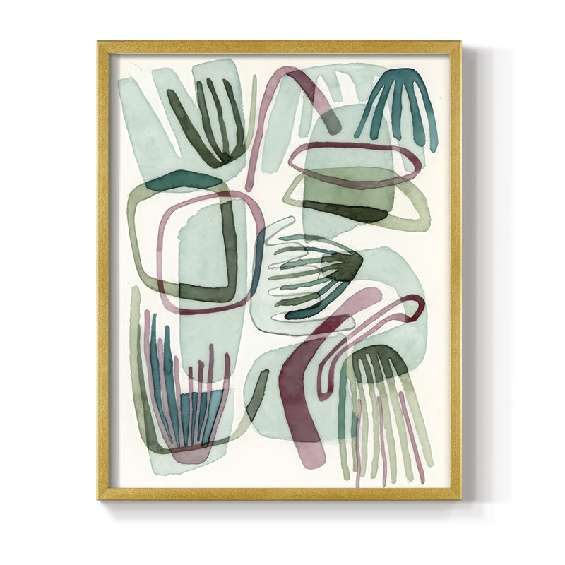 Sea Abstract II, reproduction encadrée - bois massif, H 15 po x l 12 po, Doré