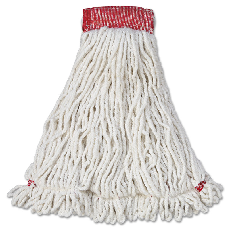 Large White Antimicrobial Cotton Blend Wet Mop Head
