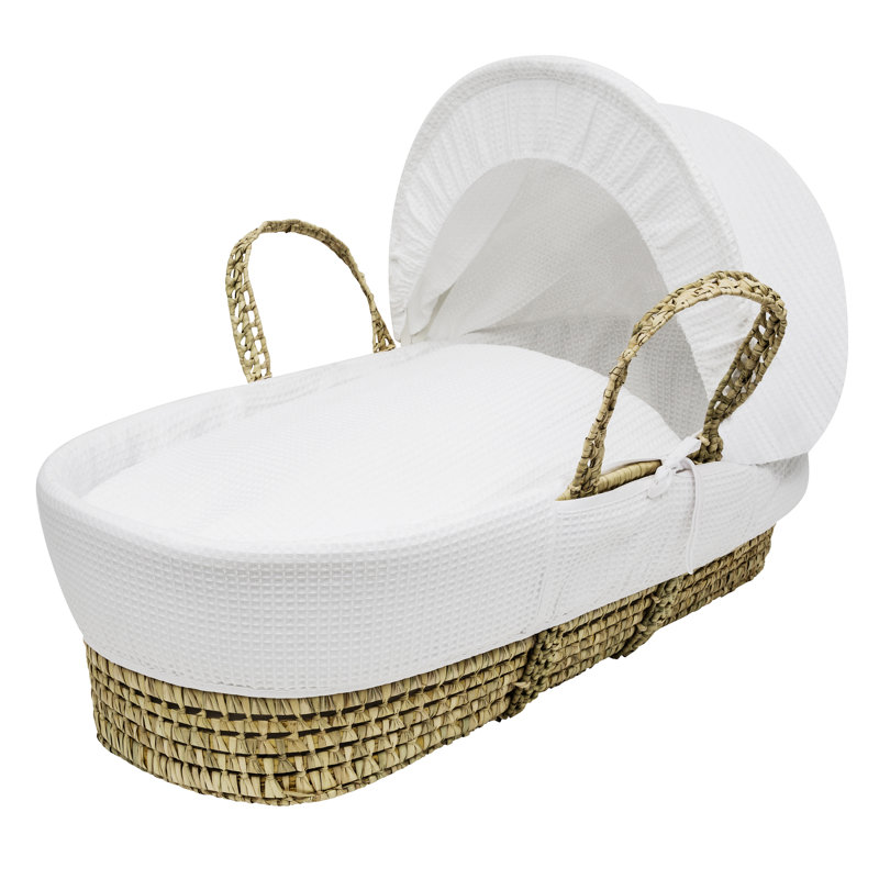 Moses Basket with Bedding with Mattress, White