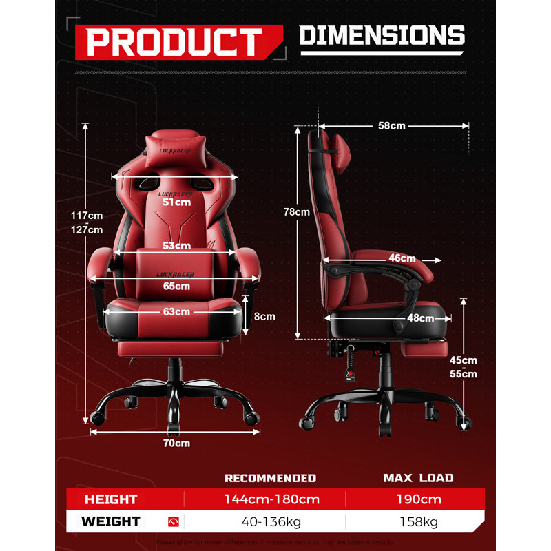 LUCKRACER Game Chair, Red