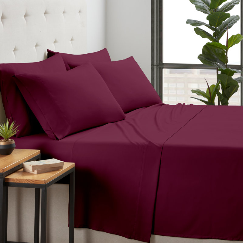 Ensemble de draps 6 pièces Kathy Ireland , Framboise, Ensemble de draps pour taille de lit grand avec si
