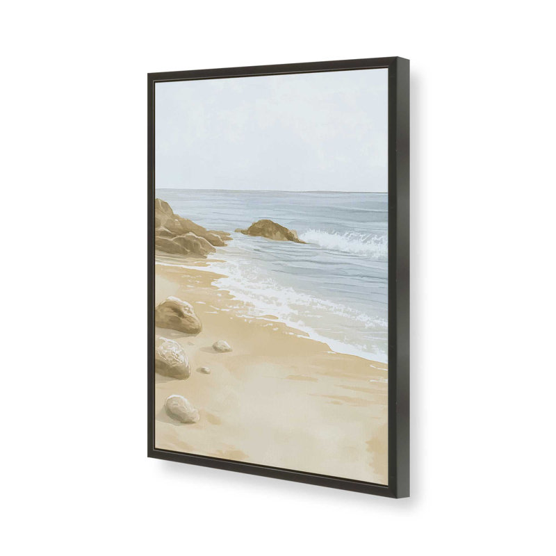 «Soft Shoreline Silence I», reproduction encadrée, H 11 po x l 9 po, Noir satiné