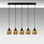 Luminaire suspendu géométrique à 5 lumières pour îlot de cuisine Prickett