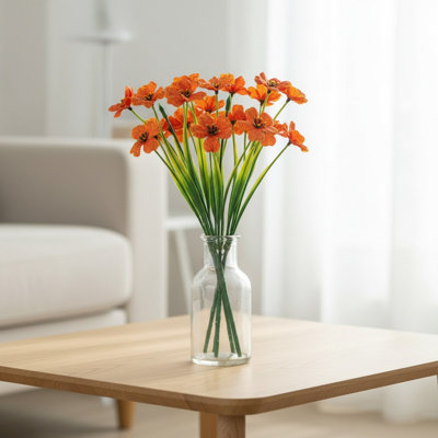 12 paquets de fleurs artificielles résistantes aux rayons UV, plantes artificielles en plastique anti-décoloration pour le jardin extérieur, le porche et la fenêtre