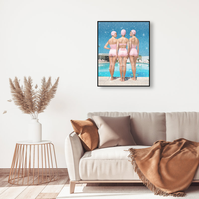Pool Edge Canvas Fashion Print by Oliver Gal, Black Frame, 16 x 20, 30"H x 36"W, Gallery Wrapped