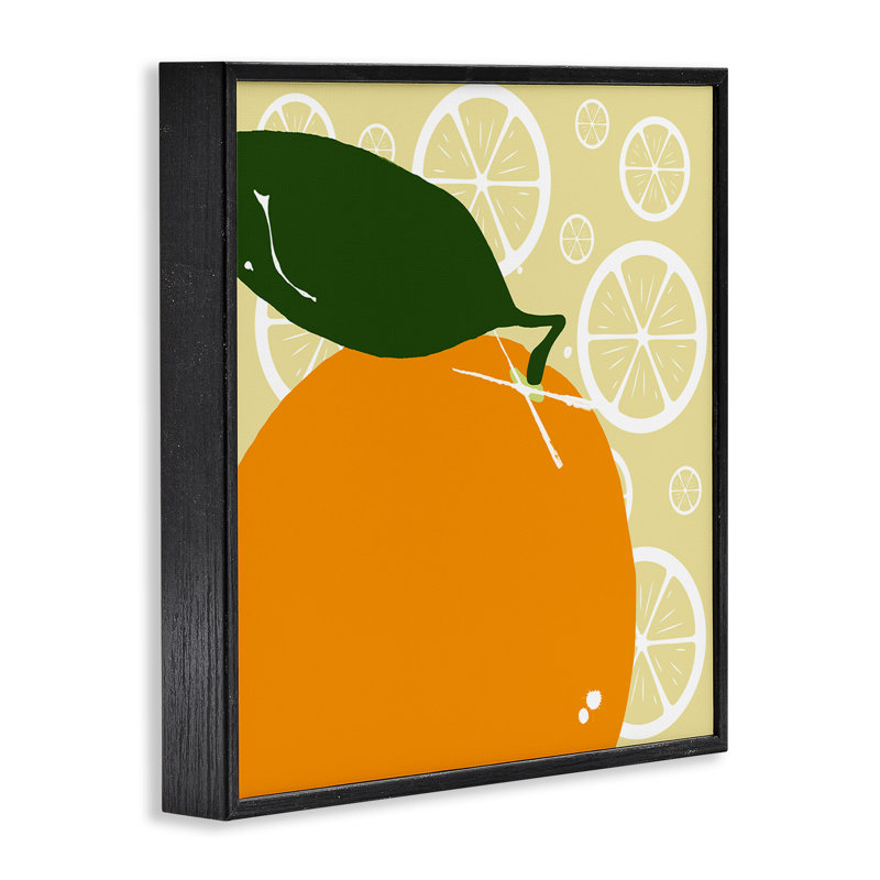  Bright Orange Fruit White Framed Giclee Art by Daniela Santiago, Giclée encadrée noir minuit, H 12 po x l 12 po