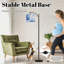 Lampe sur pied à arc avec abat-jour réglable Abstrait bleu marbré en forme de tourbillon fluides Lampe sur pied 3 températures de couleur à intensité variable pour poteau haut avec interrupteur au pied pour la chambre à coucher