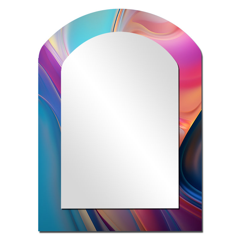 Miroir mural transitionnel rose et bleu V, 34 po x 25 po