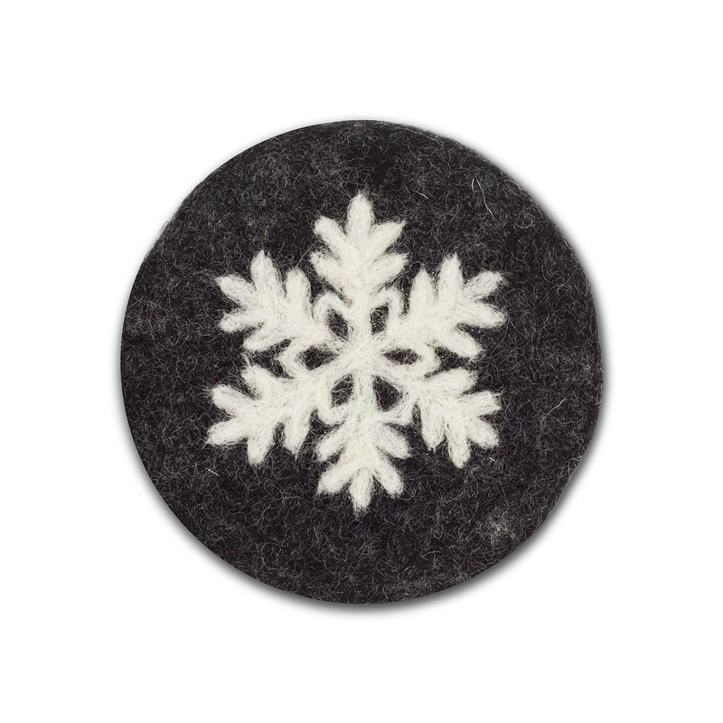 Sous-verre Snowflake, Charbon et blanc