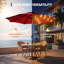 Parasol de patio avec 32 lumières DEL solaires, inclinable et manivelle pour jardin, terrasse, cour et piscine-912379543-912379536