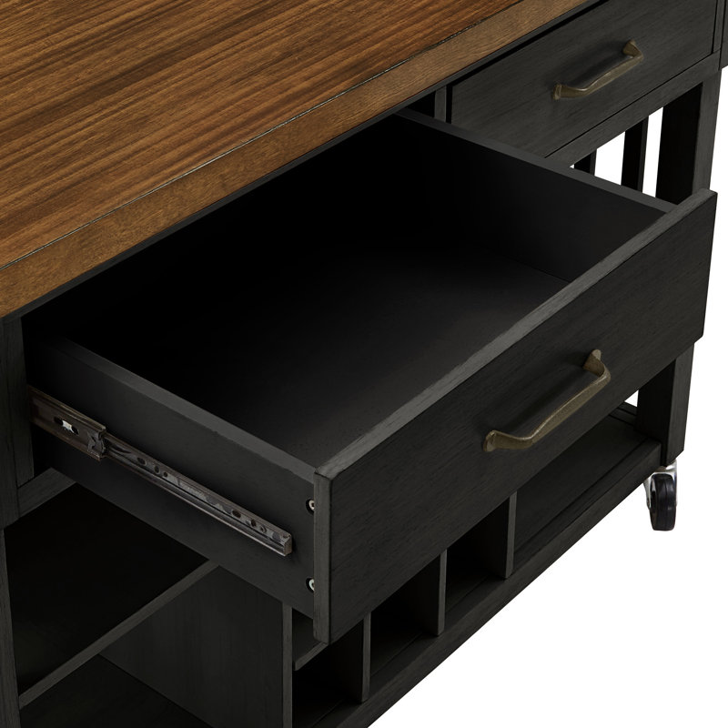 Sariyah Wood Kitchen Cart, Antique Black