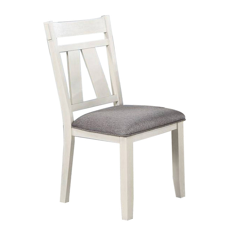 Brierley Upholstered Side Chair, White/Gray