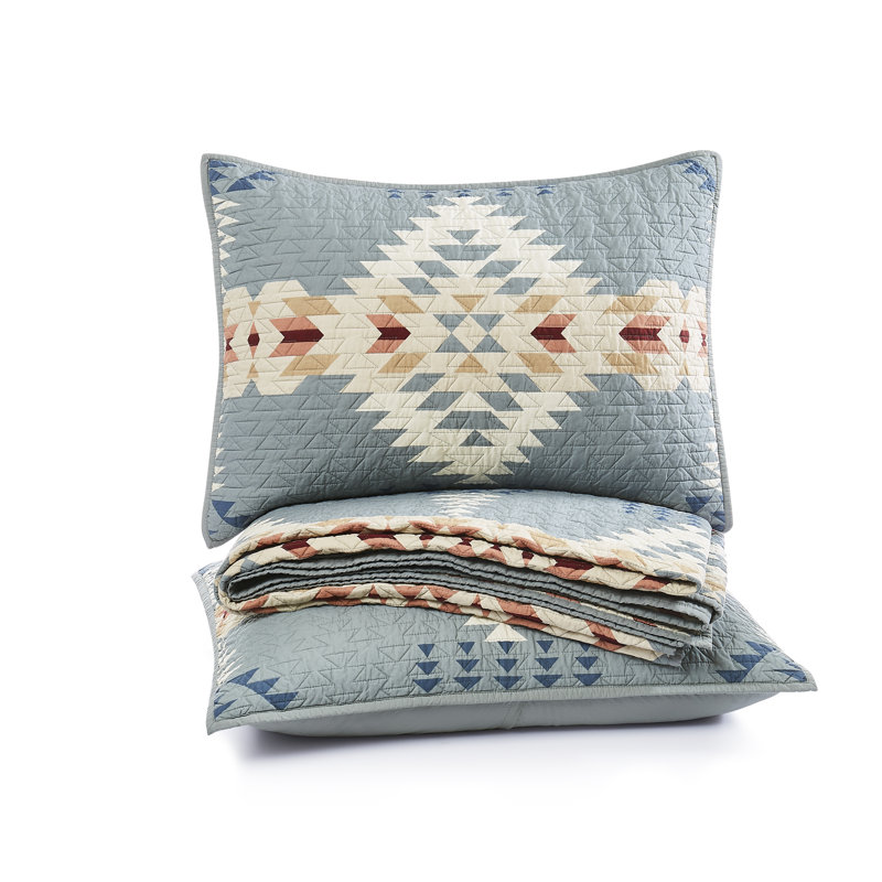 Full/Queen Turquoise Cotton Quilted Duvet Set