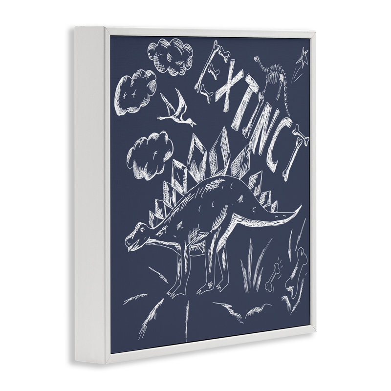 Giclée encadrée de dinosaure Squelette éteinte, design par HUE et MI et Sangita, H 12 po x l 12 po