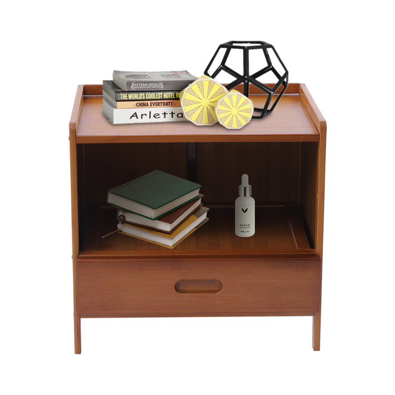 Table de chevet avec tiroir, table de chevet de chambre à coucher, table de chevet avec tablette de rangement ouverte