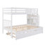 Lit superposé simple au-dessus de simple / double avec lit gigogne simple (blanc) (VIEUX SKU: LT000025AAK)