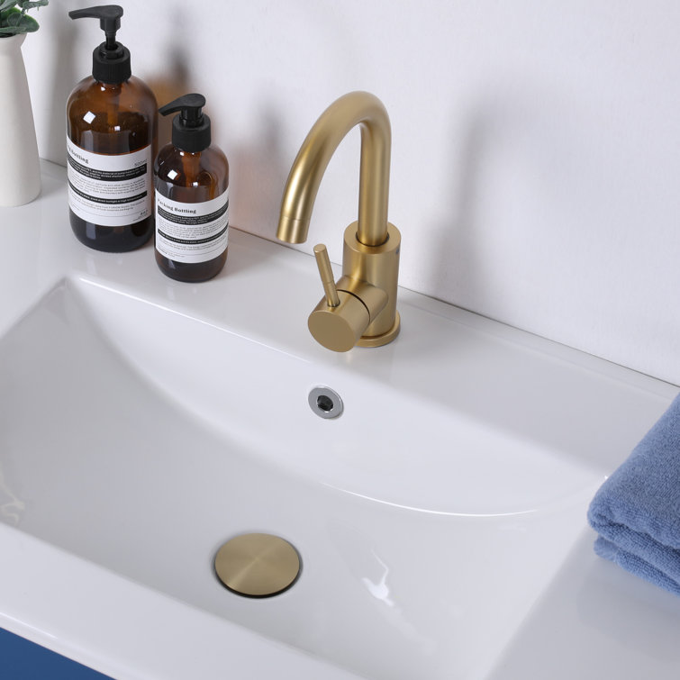 Circular Bathroom Sink Faucet Single-hole Single-handle With  Drain Assembly