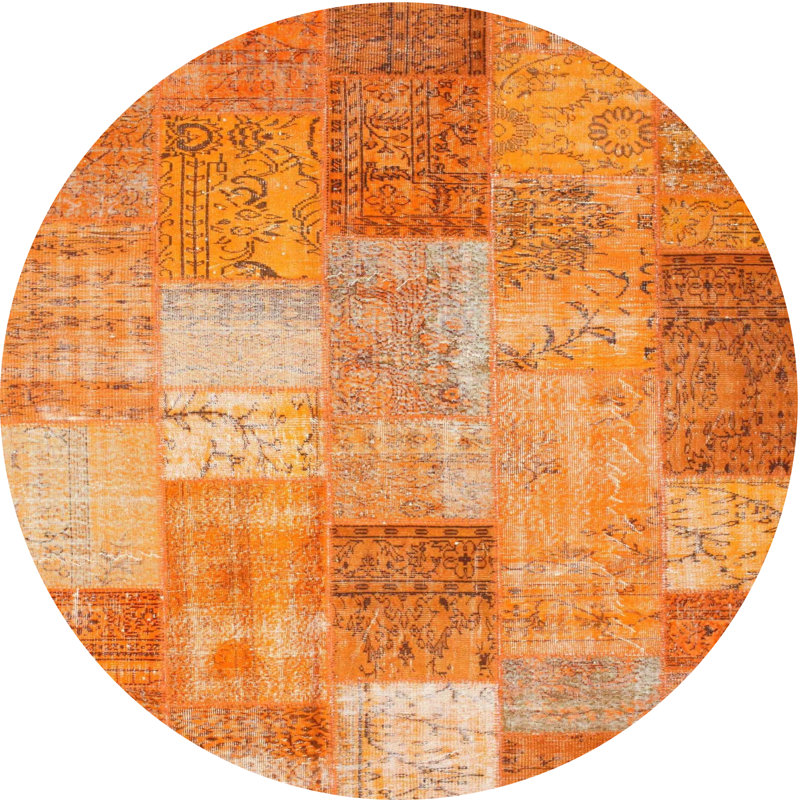 Tapis de zone brun ciel contemporain, Rond 7 pi