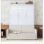 Grand lit escamotable mural avec coussin, grand lit, blanc-629775878-629775879