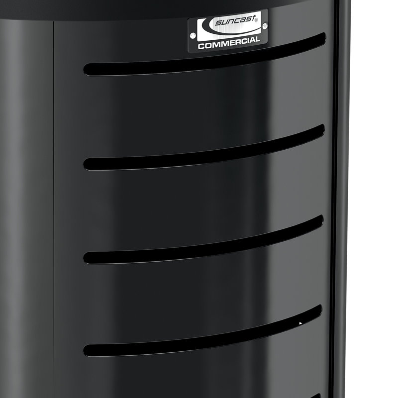 Poubelle en acier avec couvercle en dôme de l 24,88 po x P 24,88 po Suncast Commercial, Noir