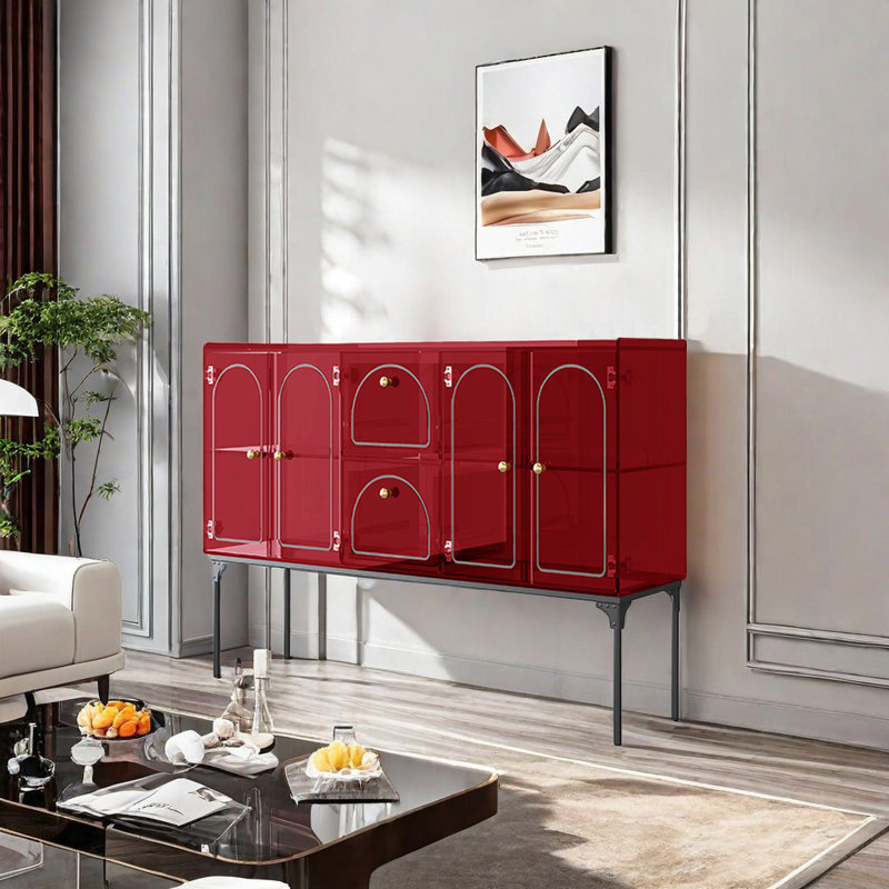 Buffet 47,2 pi, Rouge, H 36,6 po x l 62,9 po x P 14,9 po