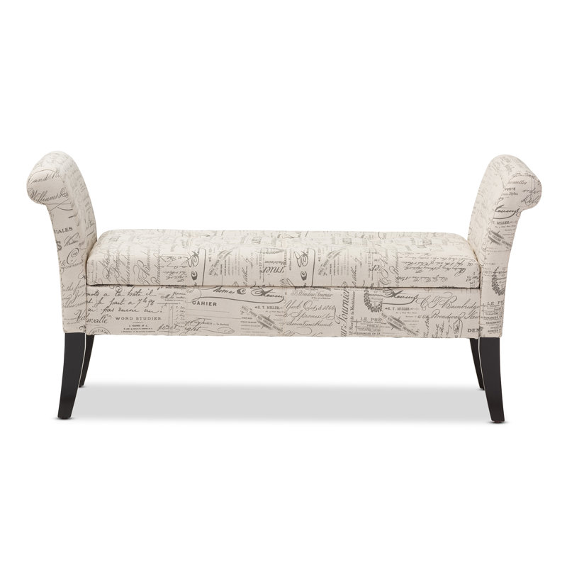 Linen Upholstered Storage Bench