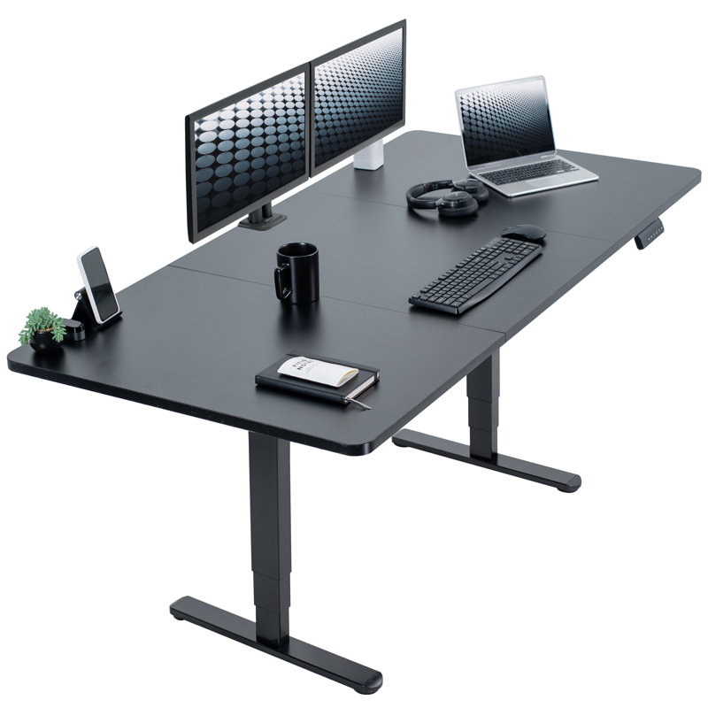 71" x 36" Electric Desk with Memory Controller DESK-KIT-2B7B-36 Series, Black/Black