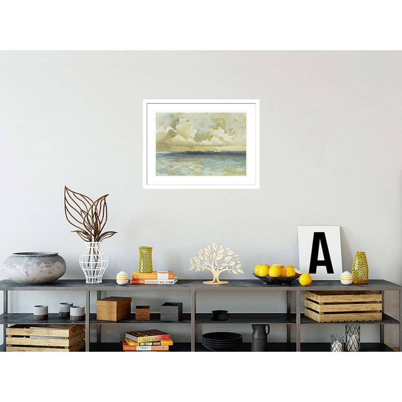 «Bahama Island Light» par Thomas Moran - Estampe numérique encadrée, H 22,61 po x l 29,5 po