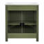 Meuble-lavabo de 30 po de couleur olive avec lavabo en céramique, portes à fermeture en douceur et conception spacieuse de 30 po avec rangement-2101322367-2101322366