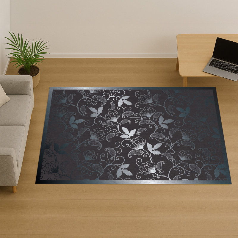 Floral Area Rug, Rectangle 140 x 200 cm