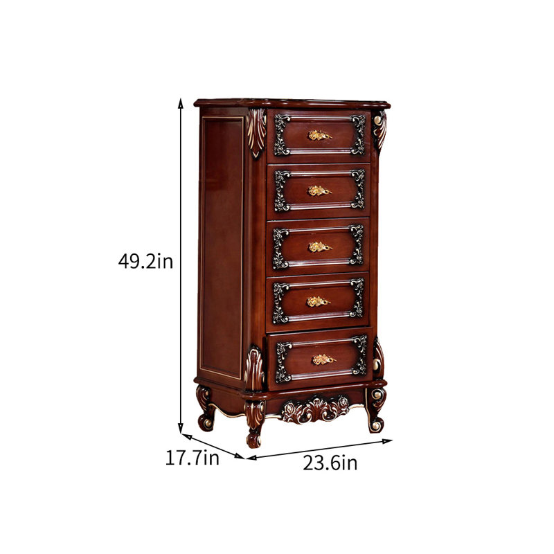 Commode d'appoint en bois massif de style européen