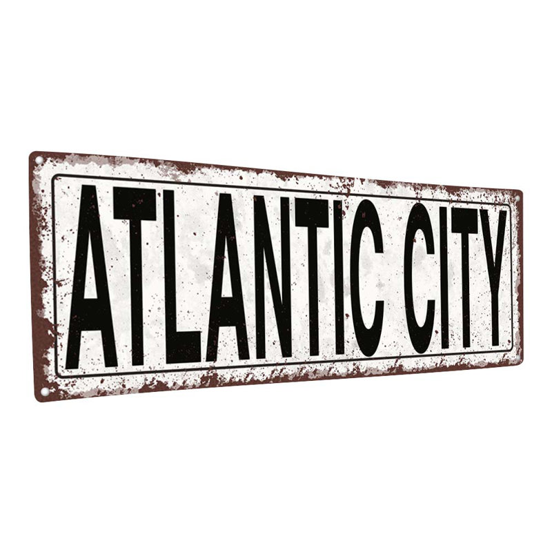 "Enseigne de métal vieilli, Atlantic City"