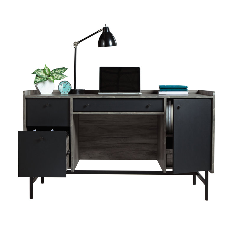 Posner Computer Desk, Jet Acacia