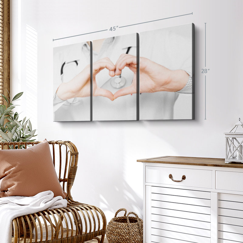 Impression romantique sur toile, H 28 po x l 45 po x P 1,25 po
