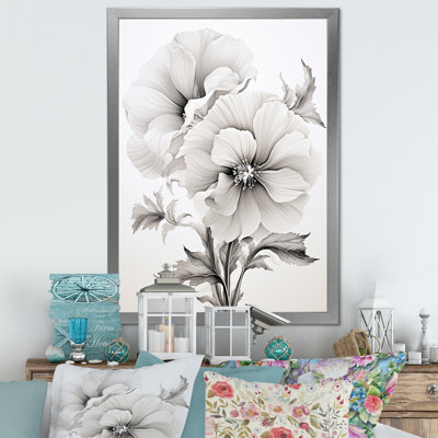 " Grey Timeless Minimalism Hibiscus "