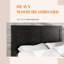 Structure de lit plateforme en bois pour grand lit, noir foncé, fonctionnalité silencieuse, pas de sommier tapissier nécessaire, assemblage simple pour les novices, amplement de rangement, configuration de chambre à coucher de style industriel avec