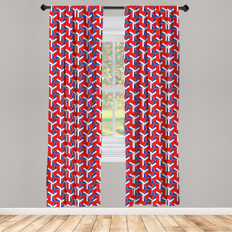 Geometric Semi-Sheer Rod Pocket Curtain Panels, 28" x 84"