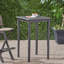 Table de bar carrée en bois d'acacia gris foncé
