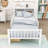Twin Wooden Platform Bed with Headboard Storage, Safety Guardrails and Drawers-1458193654