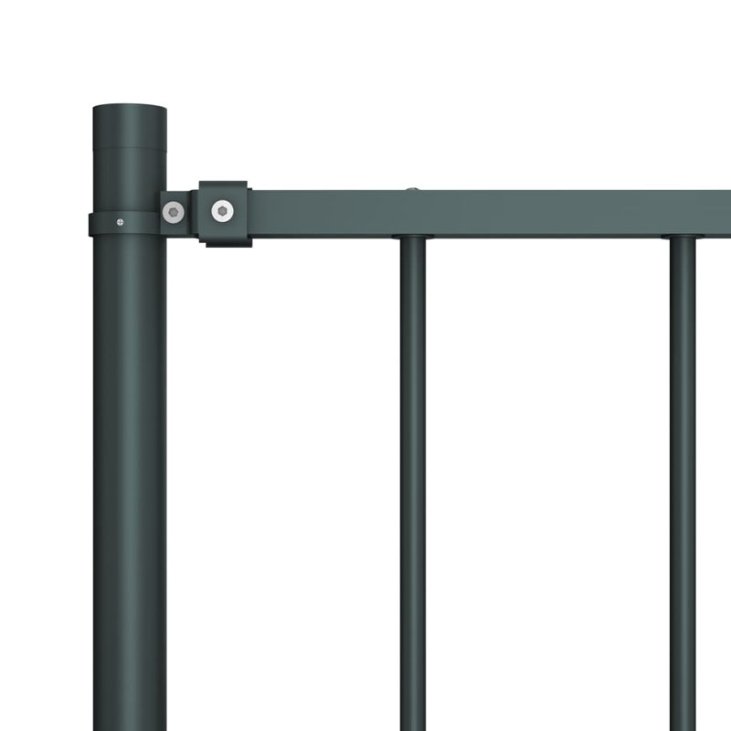 Chourasiya Fence Panel with Posts Powder-coated Steel, Anthracite