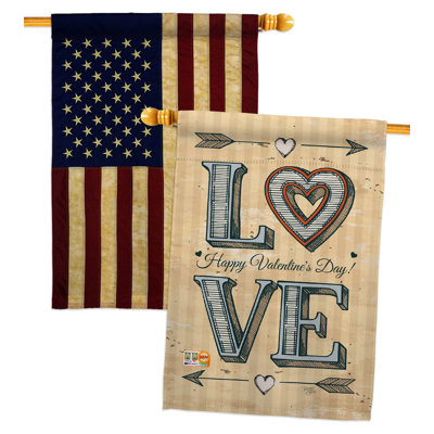 Drapeau de maison 40 po x 28 po Classic Love