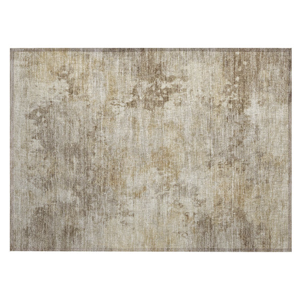 Wayfair Tan Rugs Bungalow Rose Machine Washable Indoor/Outdoor Xhevrie Tan Rug | Wayfair