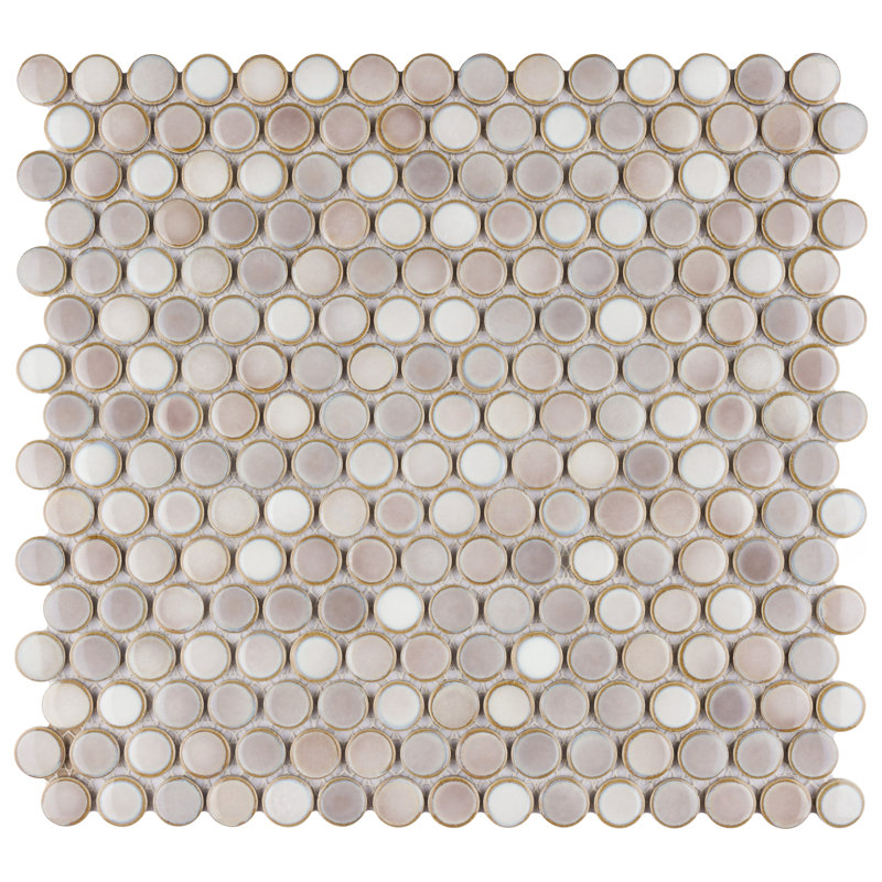 Hudson Penny Round .80" x .80" Porcelain Penny Round Mosaic Wall & Floor Tile, Dove Gray