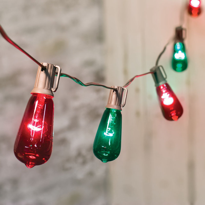 Guirlande de 10 lumières d'extérieur standard 10 pi 10 pi, Rouge / Vert