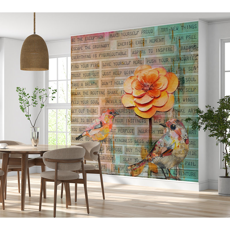 Adhésif décoratif floral pelez et collez, L 60 po x l 60 po